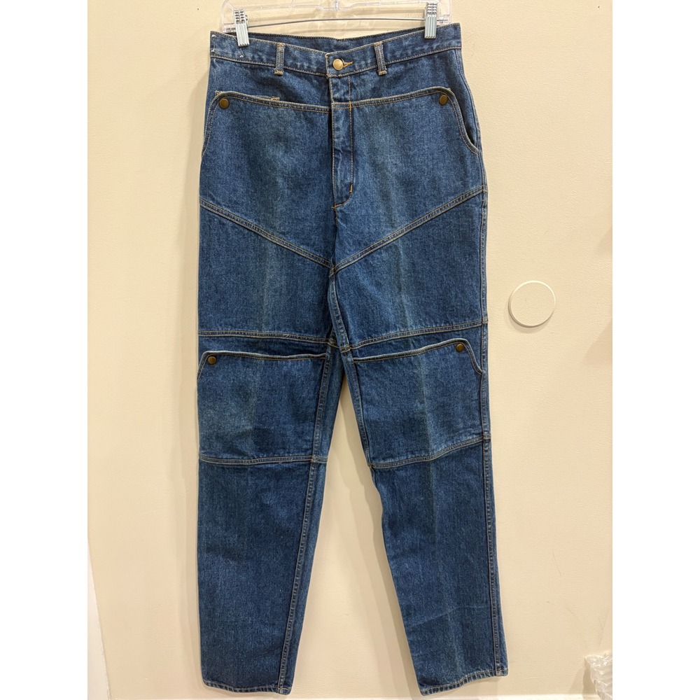 VTG 90s Davenza Ltd Paneled Mule Ear Indigo Denim Carpenter Jeans Workwear 32 - Picture 2 of 10